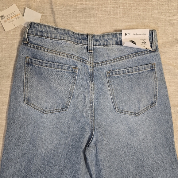 BP. Jeans Womens 28 High Rise Wide Leg Medium Wash Denim Ripped Casual - Picture 8 of 11